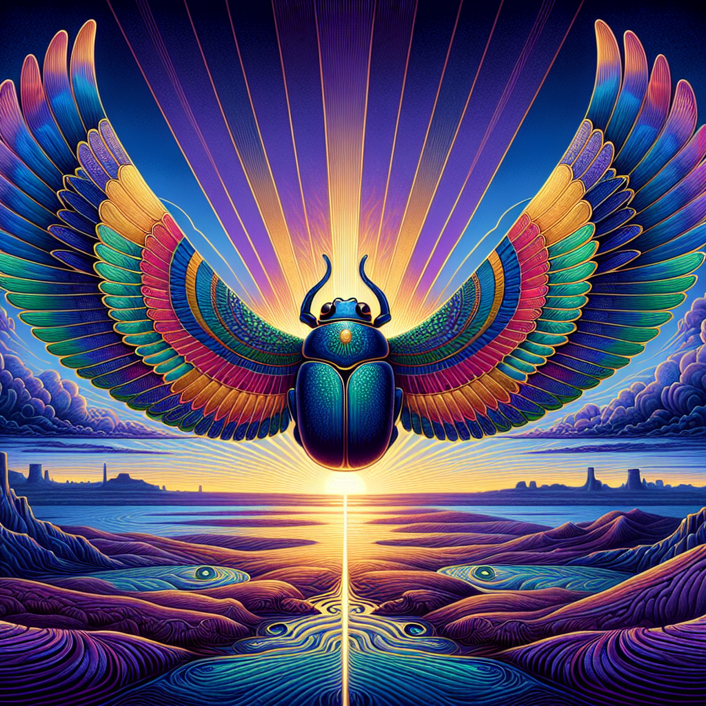 A depiction of Khepri, the god of the rising sun, represented as a scarab beetle